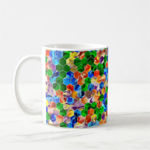 Caneca De Café Hexágonos Verticais Da Mesma Mancha 11oz Mug