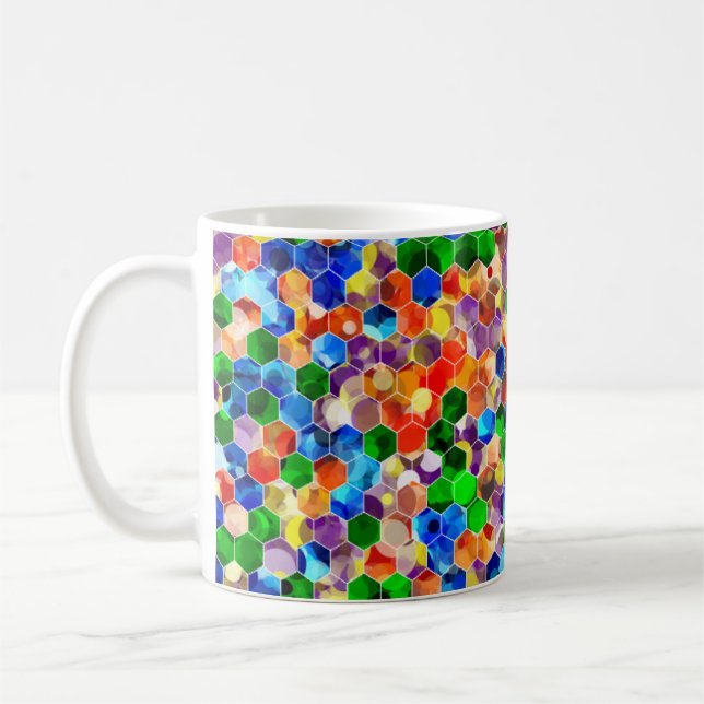 Caneca De Café Hexágonos Verticais Dot 11oz Mug (Esquerda)