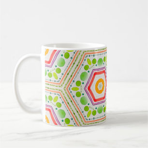 Caneca De Café Hexágonos Whimsical, boho