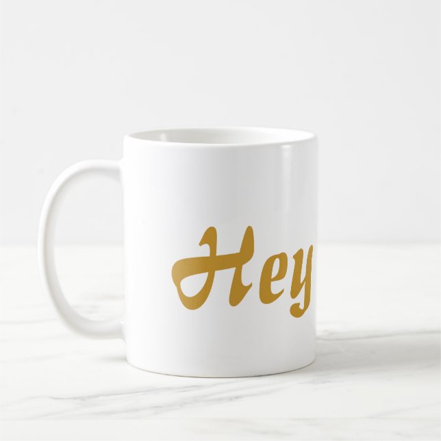 Caneca De Café Hey rotulação Dourado de Cutie (Esquerda)