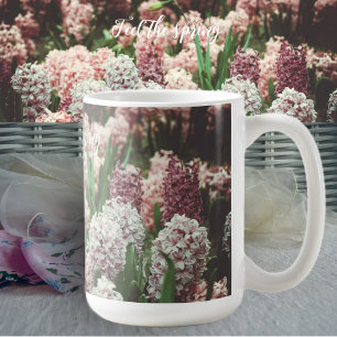 Caneca De Café Hiacinto rosa e roxo no Jardim Primavera