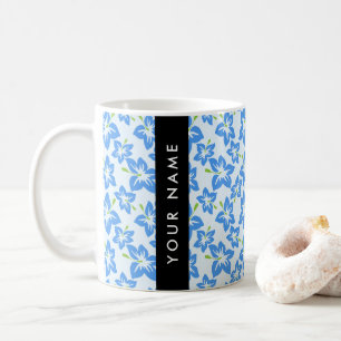 Caneca De Café Hibisco Azul, Flores Azuis, Seu Nome