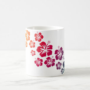 Caneca De Café hibisco floresce colorido