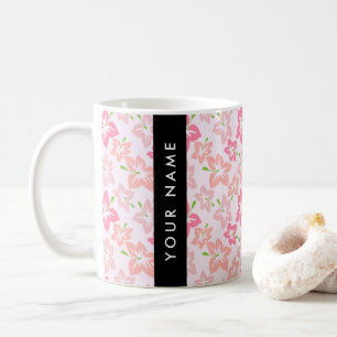 Caneca De Café Hibisco Rosa, Flores Rosas, Seu Nome