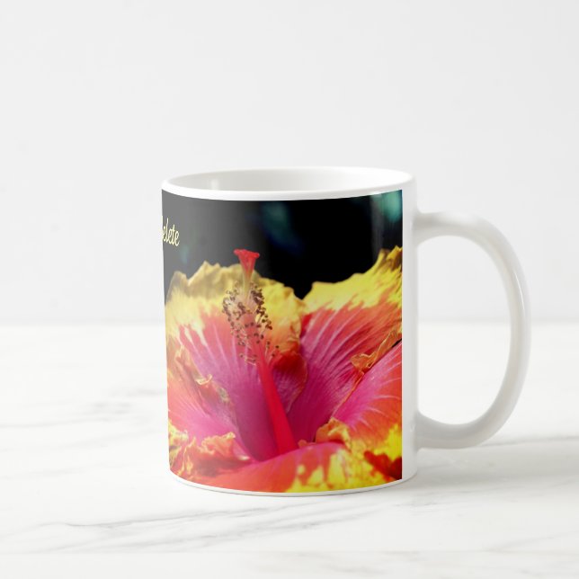 Caneca De Café Hibiscus Flower Up Close Personalizado (Direita)