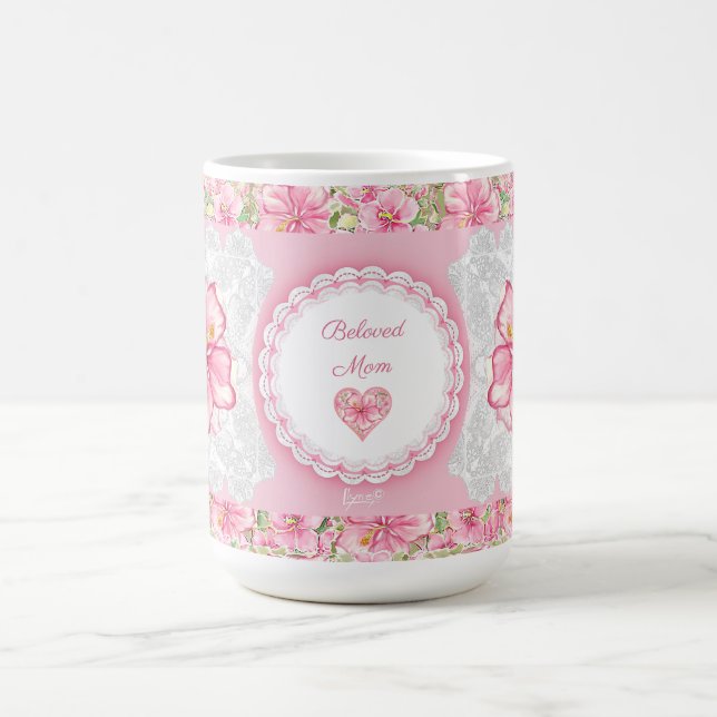 Caneca De Café Hibiscus & Lace PINK (Centro)