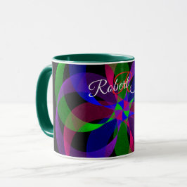 Caneca de Café Híbrida Geométrica 3D 2D