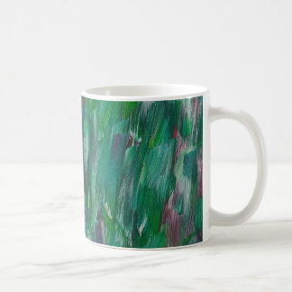 Caneca De Café Hidden Green Red White Colorful Abstract Art