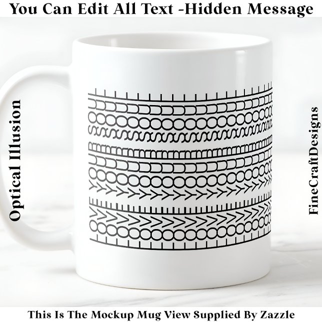 Caneca De Café Hidden Message Love Your Soul, Custom 109B Quote (Criador carregado)
