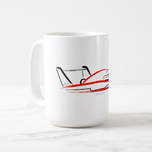 Caneca De Café Hidroavião 01 Preto e Vermelho