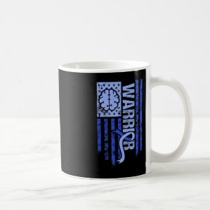 Caneca De Café Hidrocephalus Warrior Flag Azul Fita Sensibilizaçã