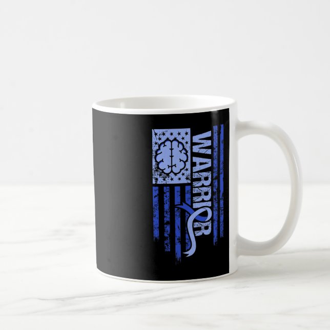 Caneca De Café Hidrocephalus Warrior Flag Azul Fita Sensibilizaçã (Direita)