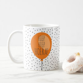 Caneca De Café Hiep Hoera Orange Balloon Holandês Birthday Gift