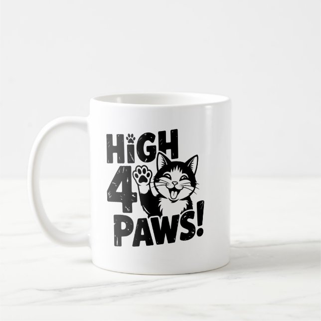 Caneca De Café High 4 Paws Cat (Esquerda)