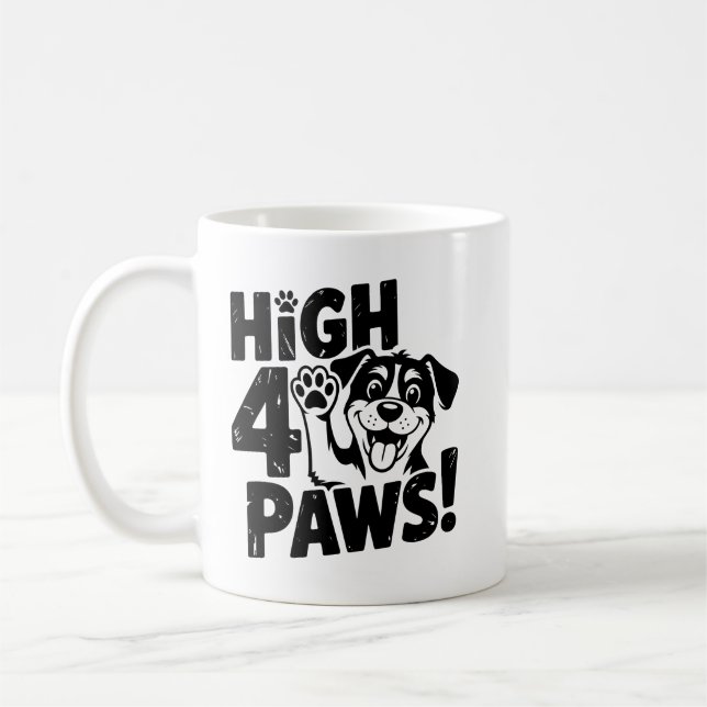 Caneca De Café High 4 Paws Dog (Esquerda)