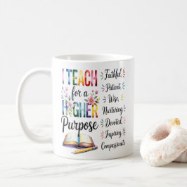 Caneca De Café Higher Purpose Book Flowers Pencil Illustration