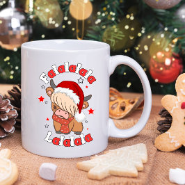 Caneca De Café Highland Cow Fesceseset Fazenda Feliz Natal