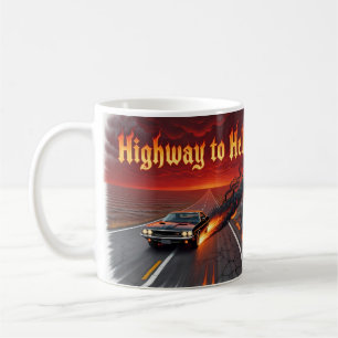 Caneca de Café Highway to Hell Rock Música Fogo