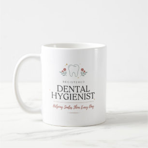 Caneca De Café Higienista Dental Registrada Tipografia Floral