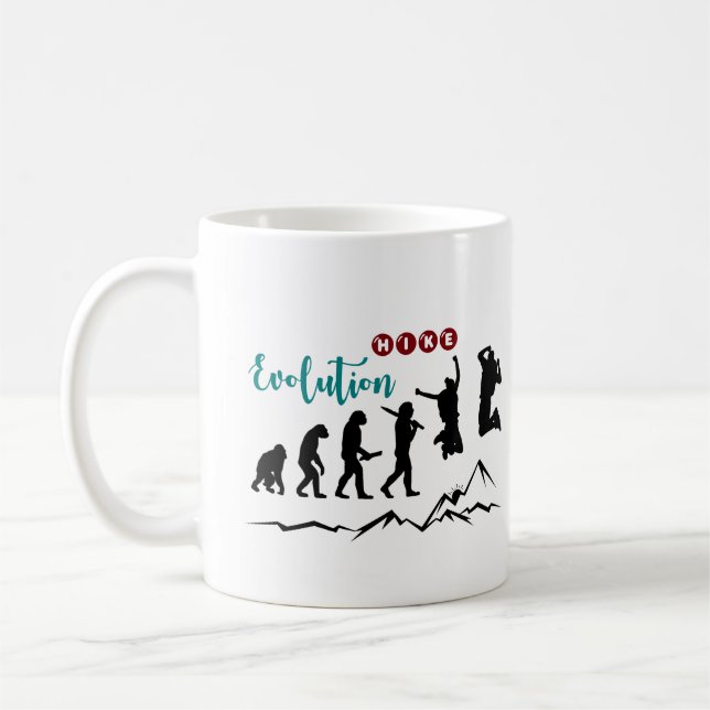 Caneca De Café Hike Evolution Wanderung Berge (Esquerda)