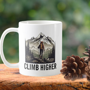Caneca De Café Hiker da Montanha do Mais alto de Subida