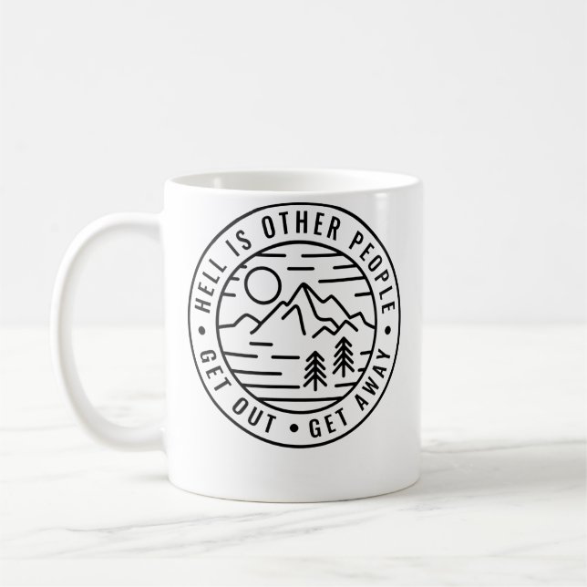 Caneca De Café Hiking Backpacking Hell Is Other People Funny Camp (Esquerda)