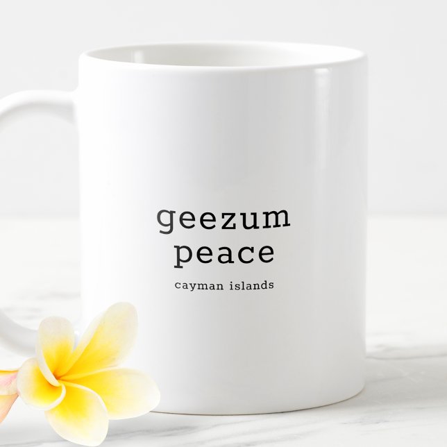 Caneca De Café Hilarious Caymanian Dialect Geezum Peace (Criador carregado)