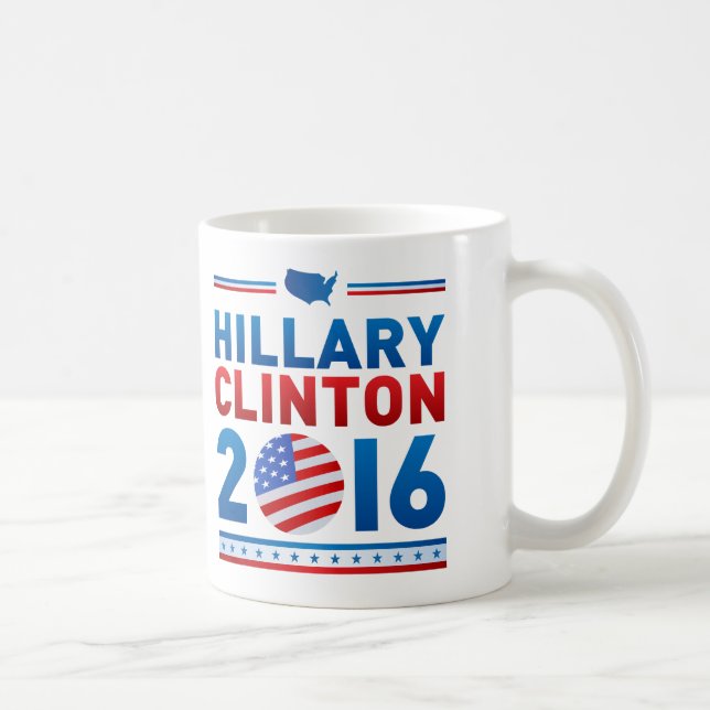 Caneca De Café HILLARY CLINTON Para O Presidente 2016 (Direita)