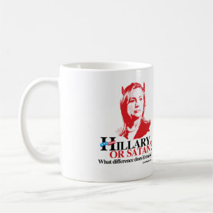 Caneca De Café Hillary ou satã - que diferença - anti Hillary