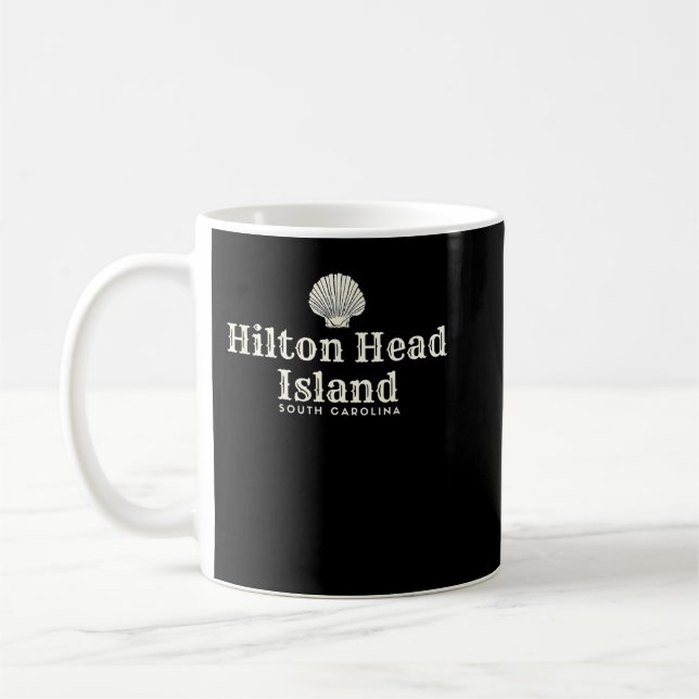 Caneca De Café Hilton Head Island, SC Beach Design Souvenir Illus (Esquerda)