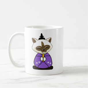 Caneca De Café Hinamatsuri Siamese Cats Hina Ningyo