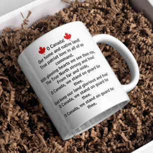 Caneca De Café Hino Canadiano e Folha de Maple