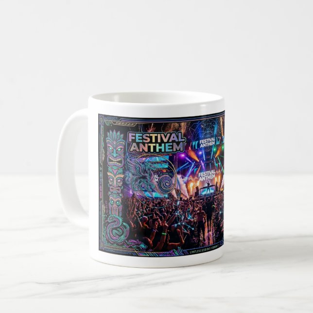 Caneca De Café Hino de Festival EDM Rave Progressive House (Frente Esquerda)