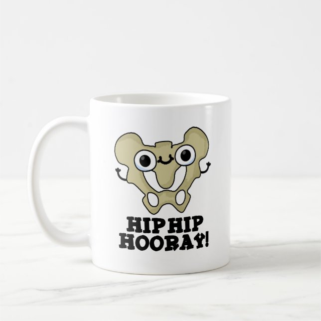 Caneca De Café Hip Hip Hooray Engraçado Anatomia Pun (Esquerda)
