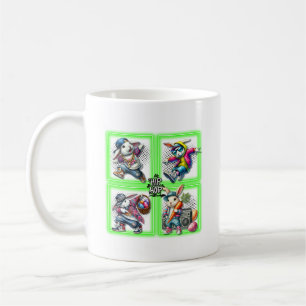 Caneca De Café Hip Hop Easter Bunny Buddies, Música, Neon Green  