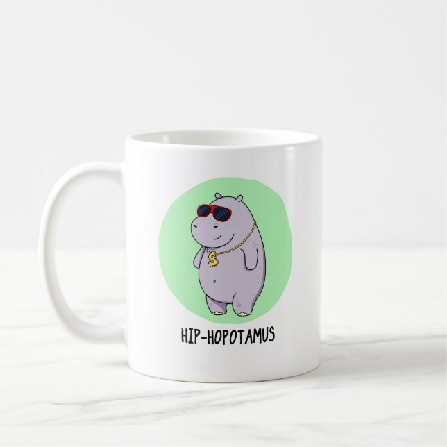 Caneca De Café Hip-Hopotamus Funny Hippo Pun (Esquerda)