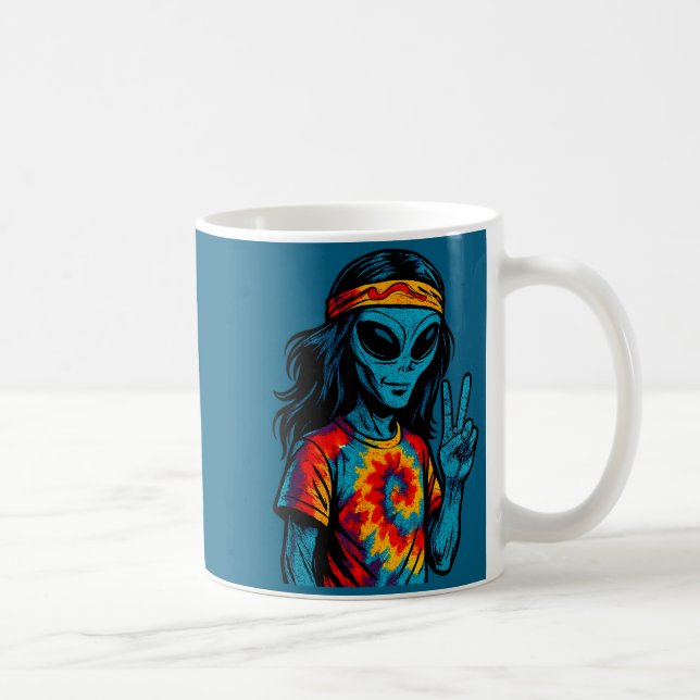 Caneca De Café Hipe Alien Tie-dye Design  (Direita)