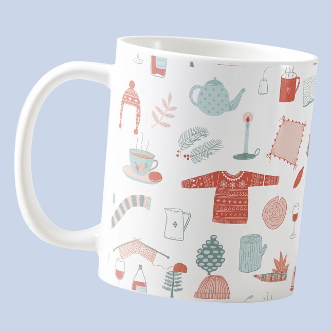 Caneca De Café Hipertensão Retroescandinava (Hygge cosy Scandinavian style coffee mug)