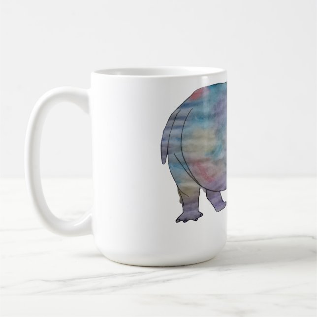 Caneca De Café Hipopótamo aquarela (Esquerda)