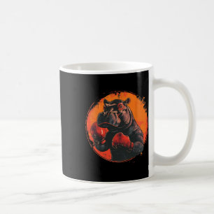 Caneca De Café Hipopótamo Boxeador Com Luvas de Boxe Kickboxing B