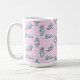 CANECA DE CAFÉ HIPOPÓTAMO MENINA BONITA DE BICICLETA NA PRAIA