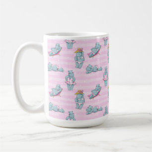 CANECA DE CAFÉ HIPOPÓTAMO MENINA BONITA DE BICICLETA NA PRAIA