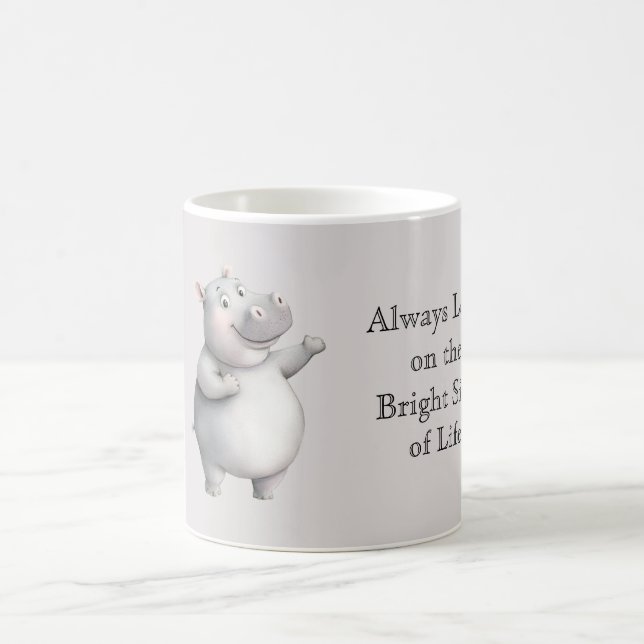 Caneca De Café Hipopótamo Olha o Lado Bom da Vida (Centro)