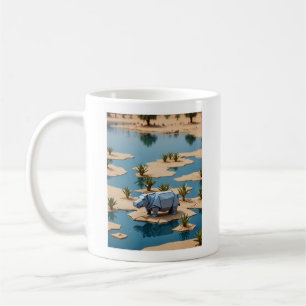 Caneca De Café Hipopótamo origami