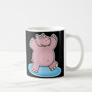 Caneca De Café hipopótamo rosa bobo dançando