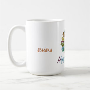 Caneca De Café Hippie Boho Paz Personalizado Amor Alma Personaliz