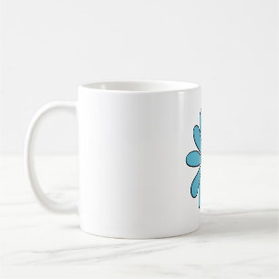 Caneca De Café Hippie Flower Power Peace Sign in Aqua