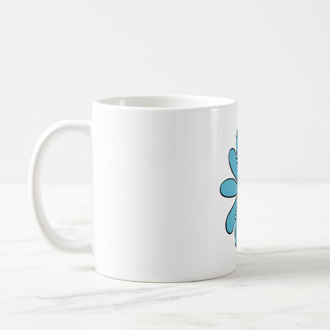Caneca De Café Hippie Flower Power Peace Sign in Aqua (Esquerda)