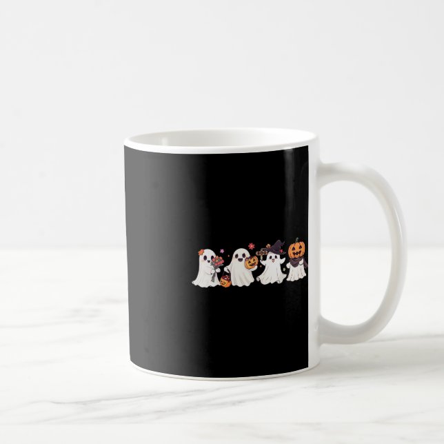 Caneca De Café Hippie Halloween Cute Ghost Boo Spooky Season Pump (Direita)