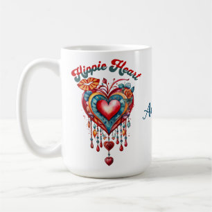Caneca De Café Hippie Heart Coffee 15 oz Mug